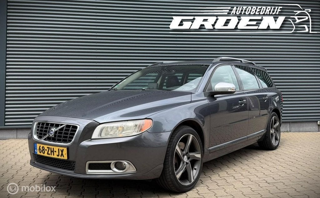 Volvo V70 2.4D Momentum TREKHAAK|CAMERA|LEER|PDC, Auto's, Volvo, 15 km/l, 163 pk, Euro 4, Zilver of Grijs