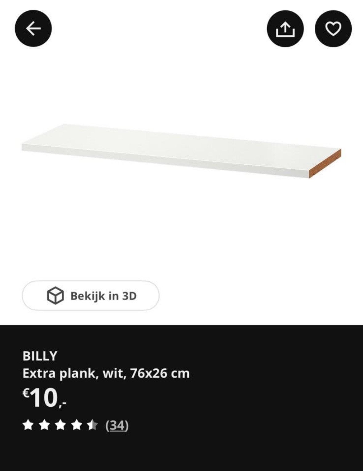 5x Ikea billy planken 76x26 cm, Ophalen, Zo goed als nieuw