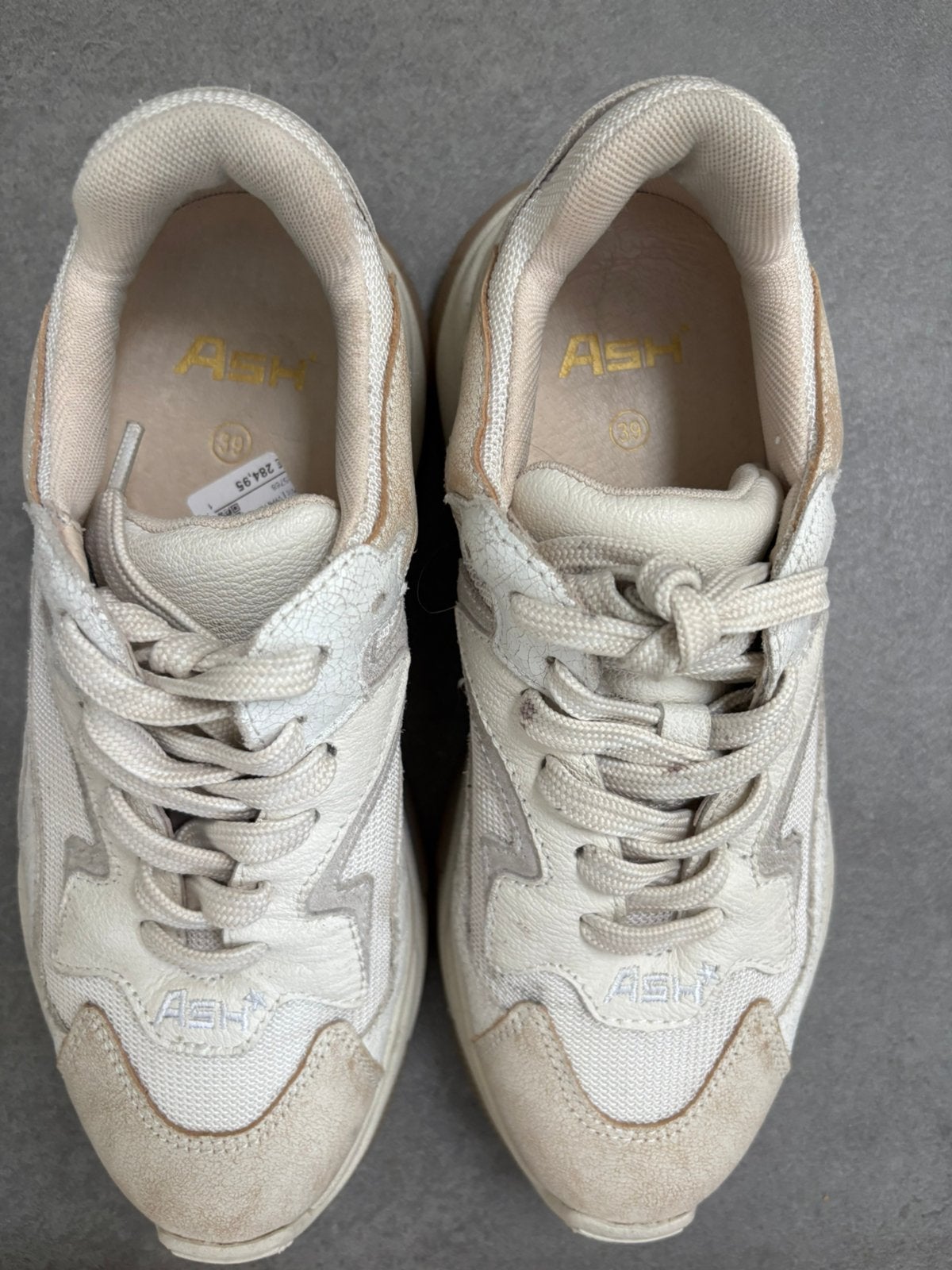ASH sneakers Off-White van leer maat 39, Ophalen of Verzenden, Zo goed als nieuw, Zwart