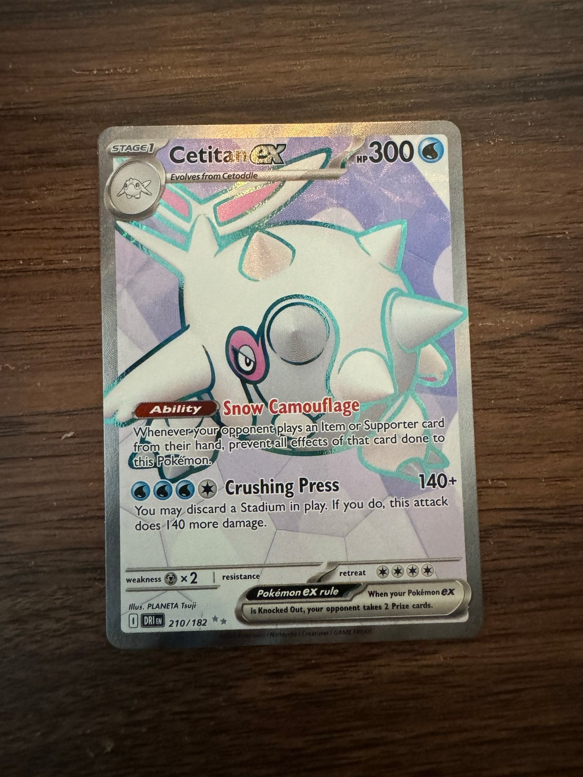 Cetitan ex 210/182 - Scarlet & Violet Pokémon Kaart, Ophalen of Verzenden, Zo goed als nieuw, Losse kaart