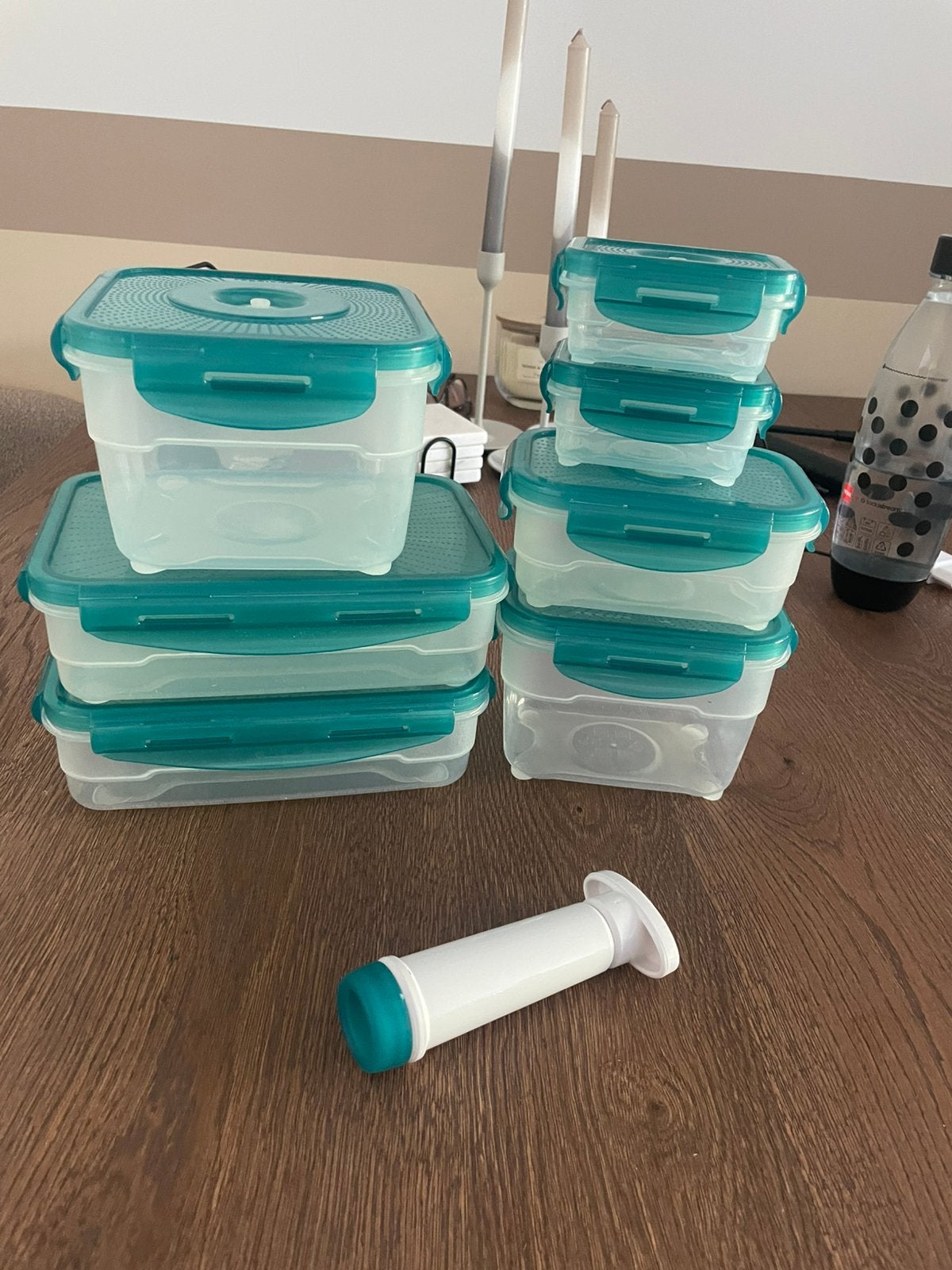 Royalkb tupperware set, Ophalen, Blauw, Met deksel, Zo goed als nieuw