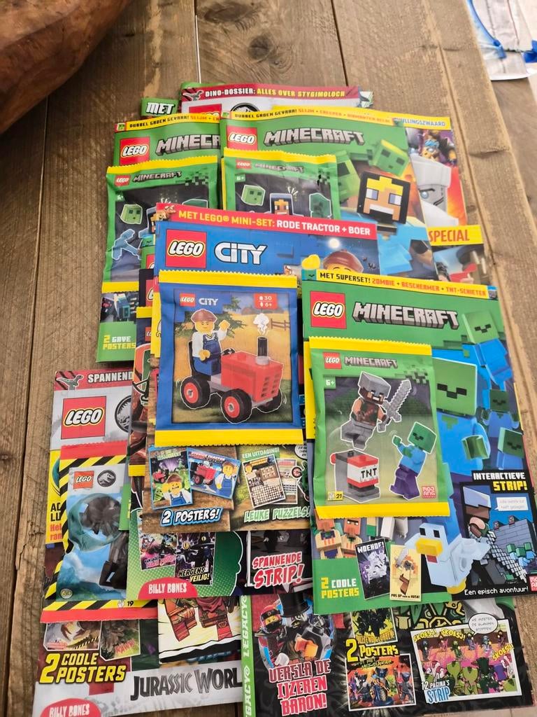 Diverse LEGO boekjes met fig - Minecraft, City, Juras, Ophalen of Verzenden, Gebruikt, Overige merken