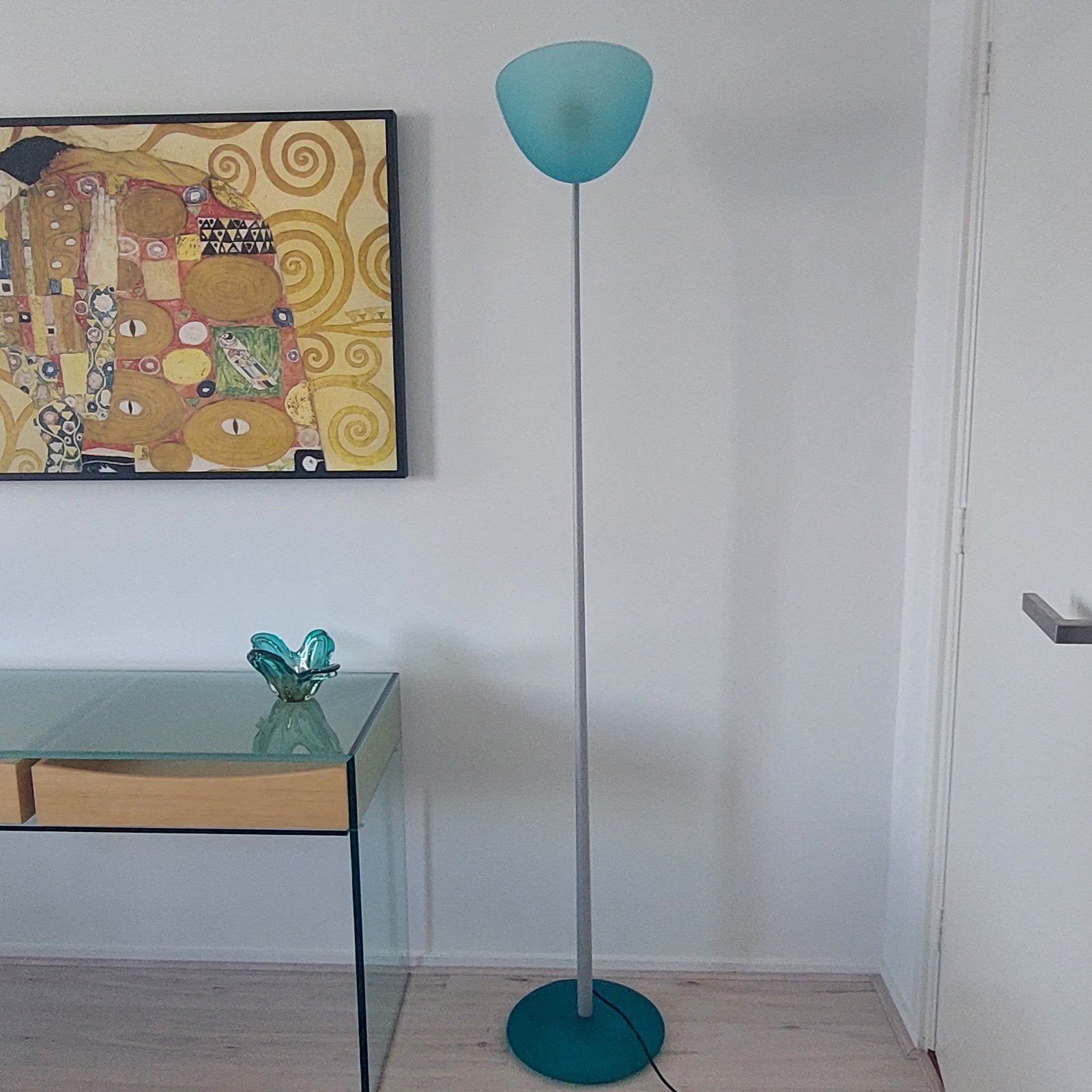 Relco vloerlamp, Ophalen, E27 (groot), Zo goed als nieuw, Glas