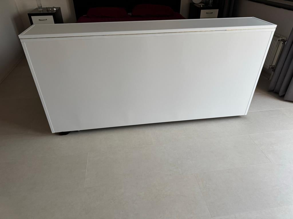 TV-lift meubel wit met elektrische lift incl. tv, Huis en Inrichting, Ophalen, 150 tot 200 cm, Zo goed als nieuw, Minder dan 100 cm