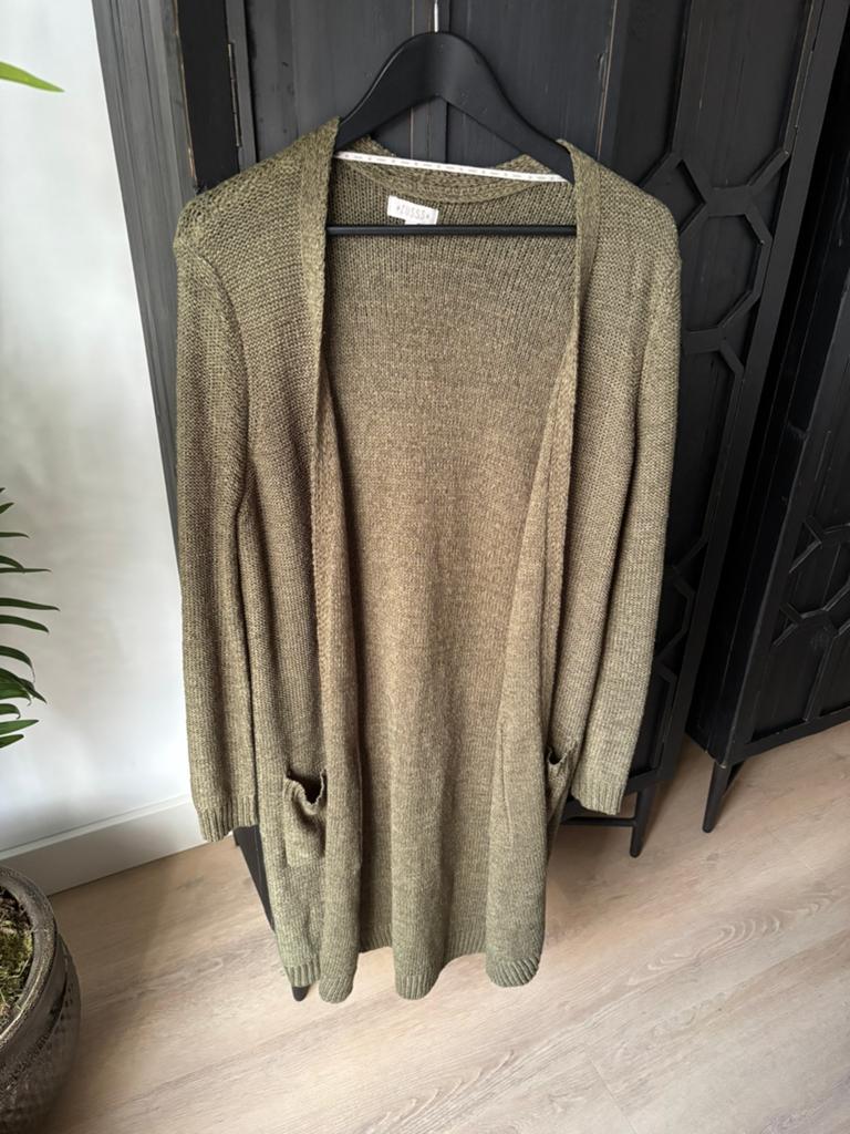 Zusss vest ajour groen khaki gebreid maat L / XL, Kleding | Dames, Verzenden, Nieuw, Maat 46/48 (XL) of groter, Groen