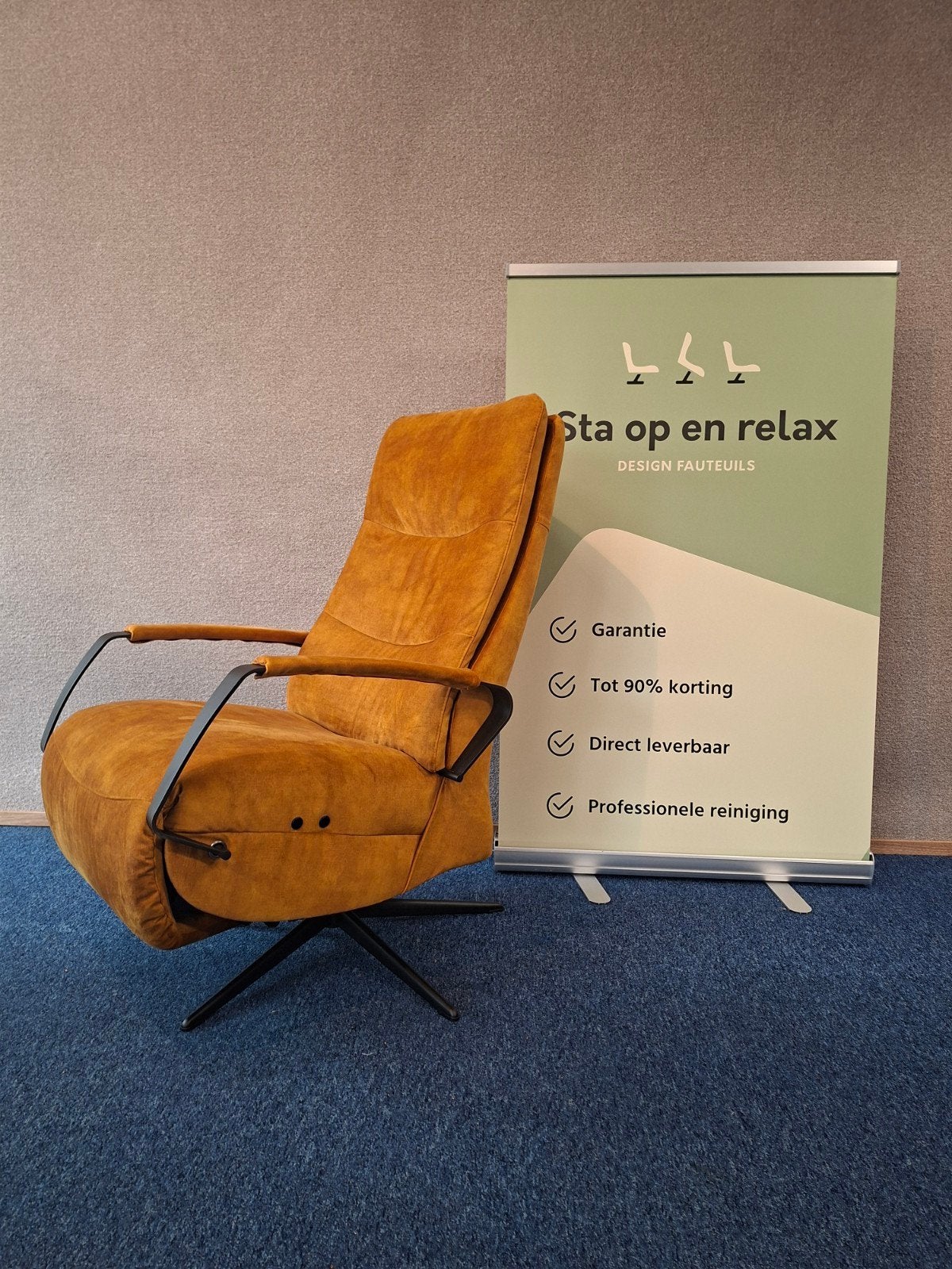 Elextrisch relax fauteuil Montel SHOWROOM op accu🔋, Ophalen of Verzenden, Zo goed als nieuw, Staopenrelax@gmail.com, Sta-op-en-relax