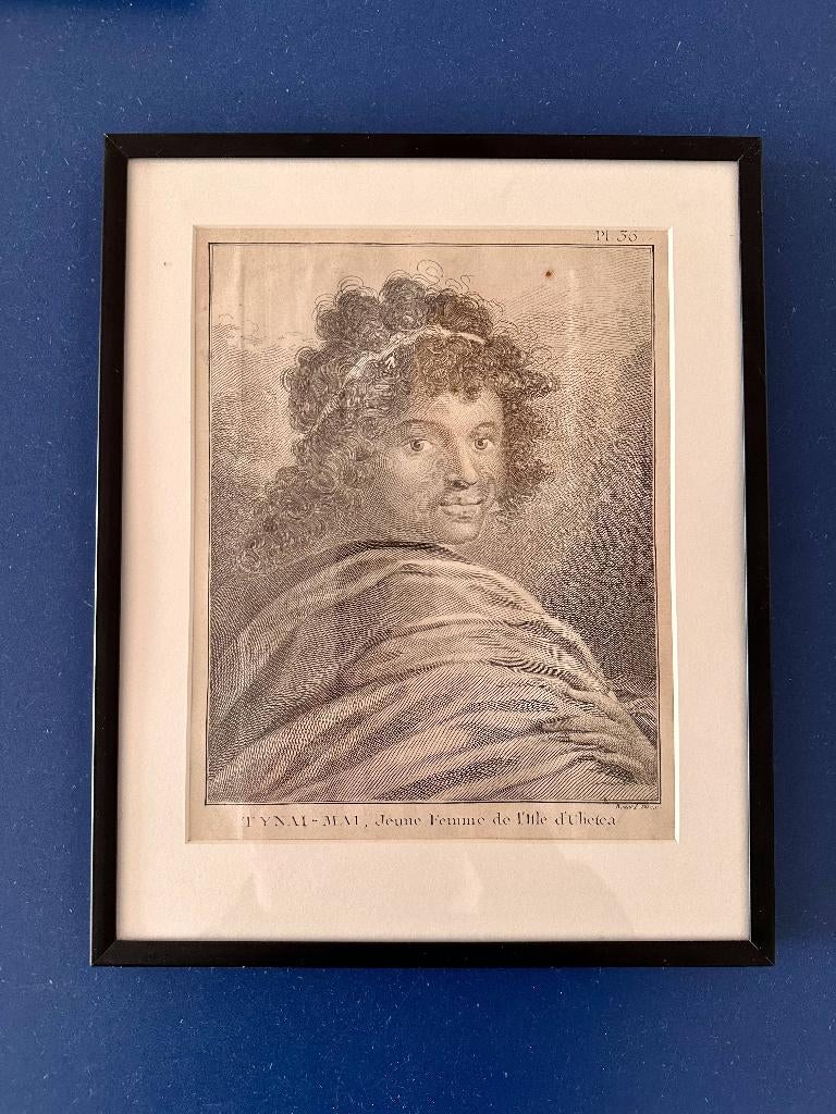 Kopergravure - Tynai-Mai (Polynesië), Antiek en Kunst, Kunst | Etsen en Gravures, Ingelijst, Portret, Ophalen of Verzenden, Gravure