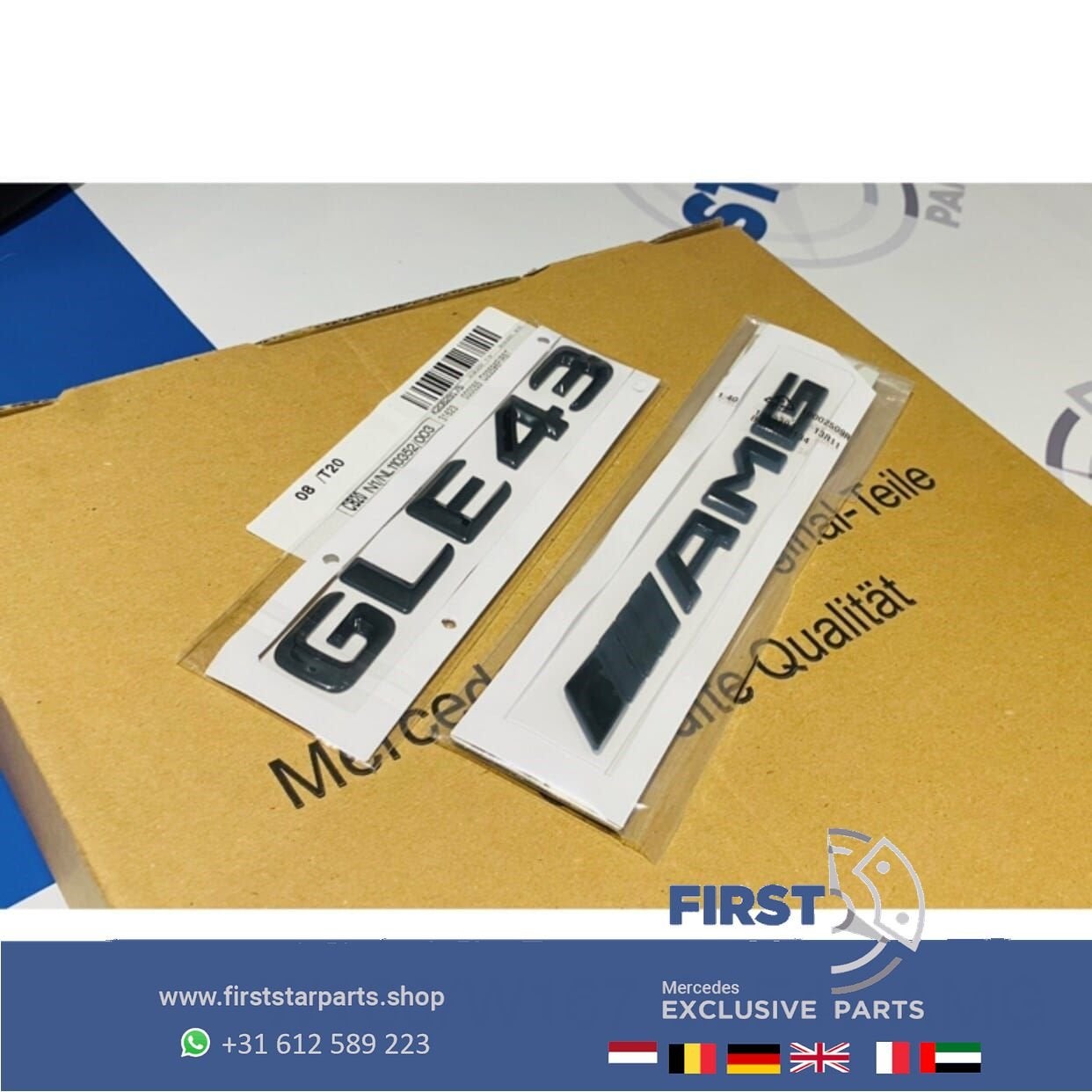 W166 W167 W292 GLE43 AMG LOGO SET ZWART GLE 43 EMBLEMEN SET