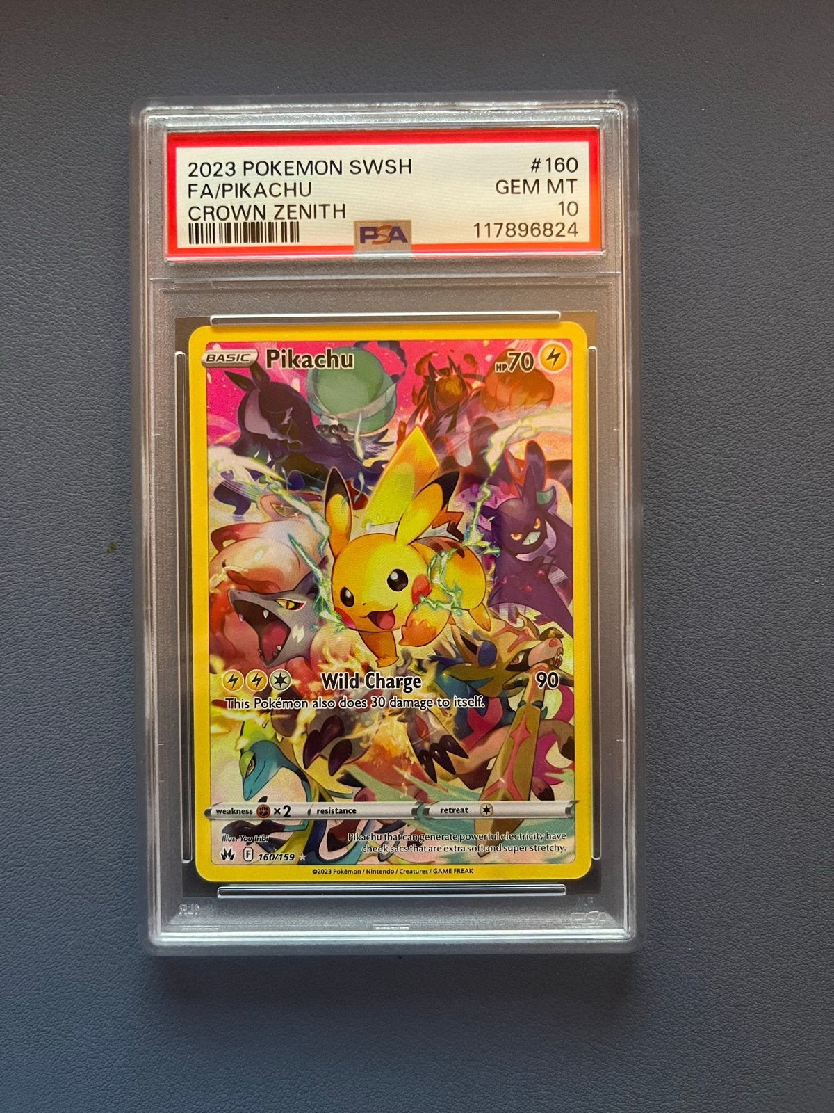 Pikachu Crown Zenith PSA 10 Pokémon Kaart 160/159, Verzenden, Nieuw, Losse kaart