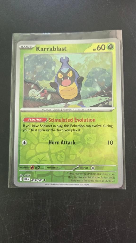 Karrablast 009/086 Reverse Holo Pokémon Kaart, Verzenden, Zo goed als nieuw, Losse kaart, Foil
