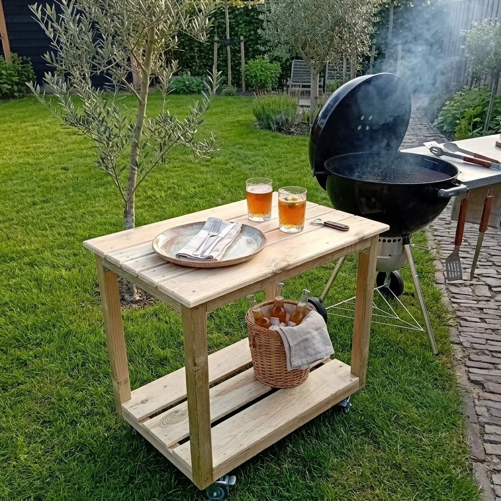 Bijzettafel geïmpregneerd grenen., Ophalen, Nieuw, Rechthoekig, Hout