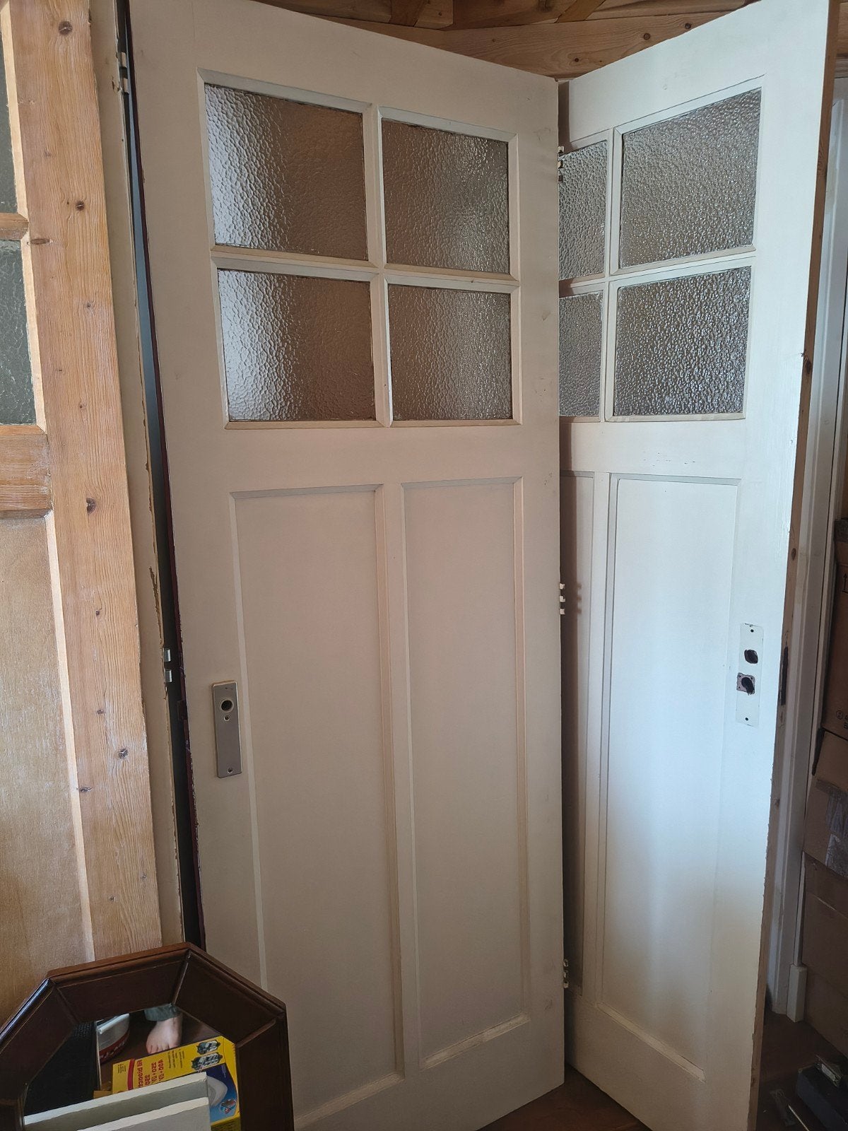 Oude paneeldeur, binnendeur met glas, Ophalen, Gebruikt, Minder dan 80 cm, Binnendeur