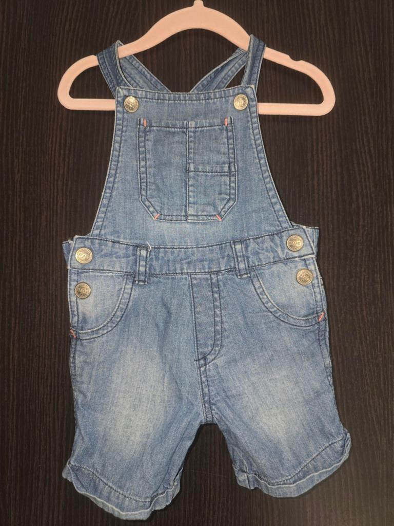 Leuke denim tuinbroek voor baby's - Maat 80, Ophalen of Verzenden, Gebruikt, HEMA, Jongetje of Meisje