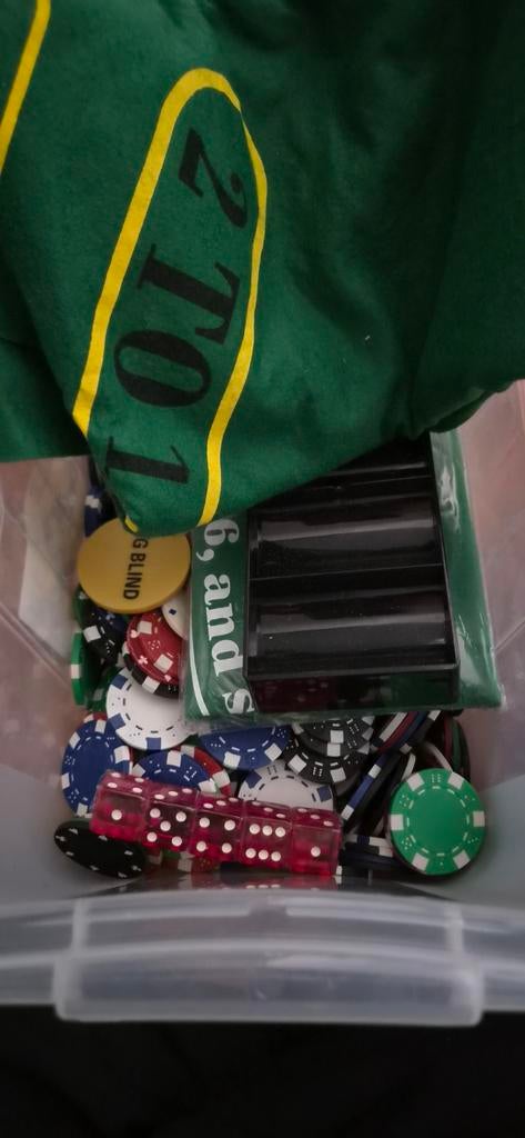 Pokerset met fiches, dobbelstenen en speelmat, Hobby en Vrije tijd, Gezelschapsspellen | Overige, Vijf spelers of meer, Ophalen of Verzenden
