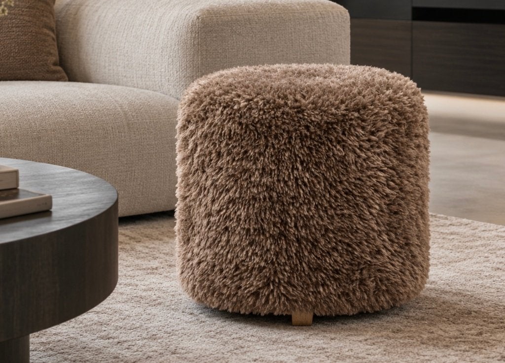 Riviera Maison Poef Bowery twv € 189,00 nu voor € 95,00!, Minder dan 50 cm, Info@rivieramaison.nl, Rond, Nieuw
