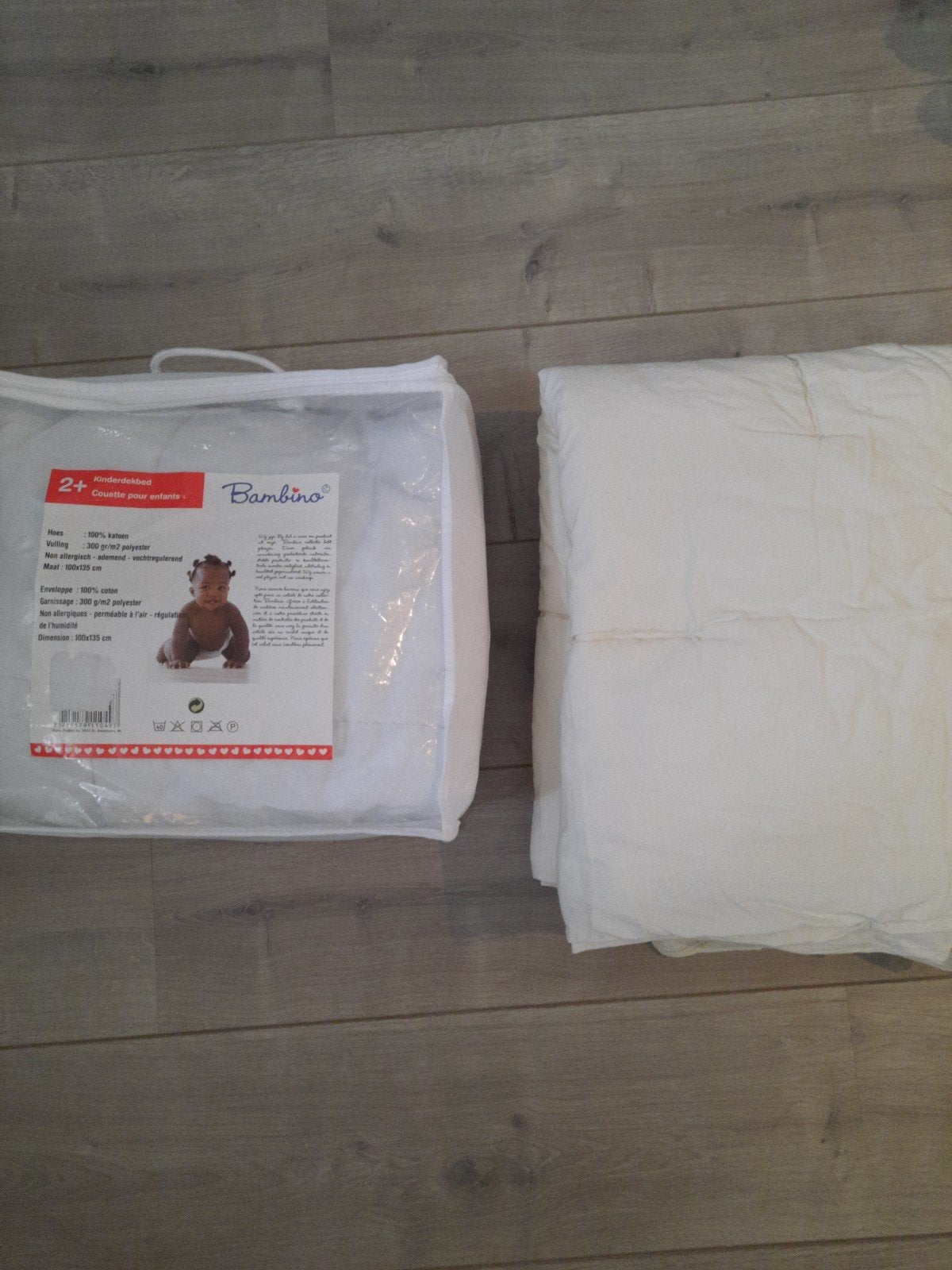 2x Kinderdekbed: Bambino zomer & winter (100x135 cm, katoen), Ophalen, Gebruikt, Jongetje of Meisje, Bambino