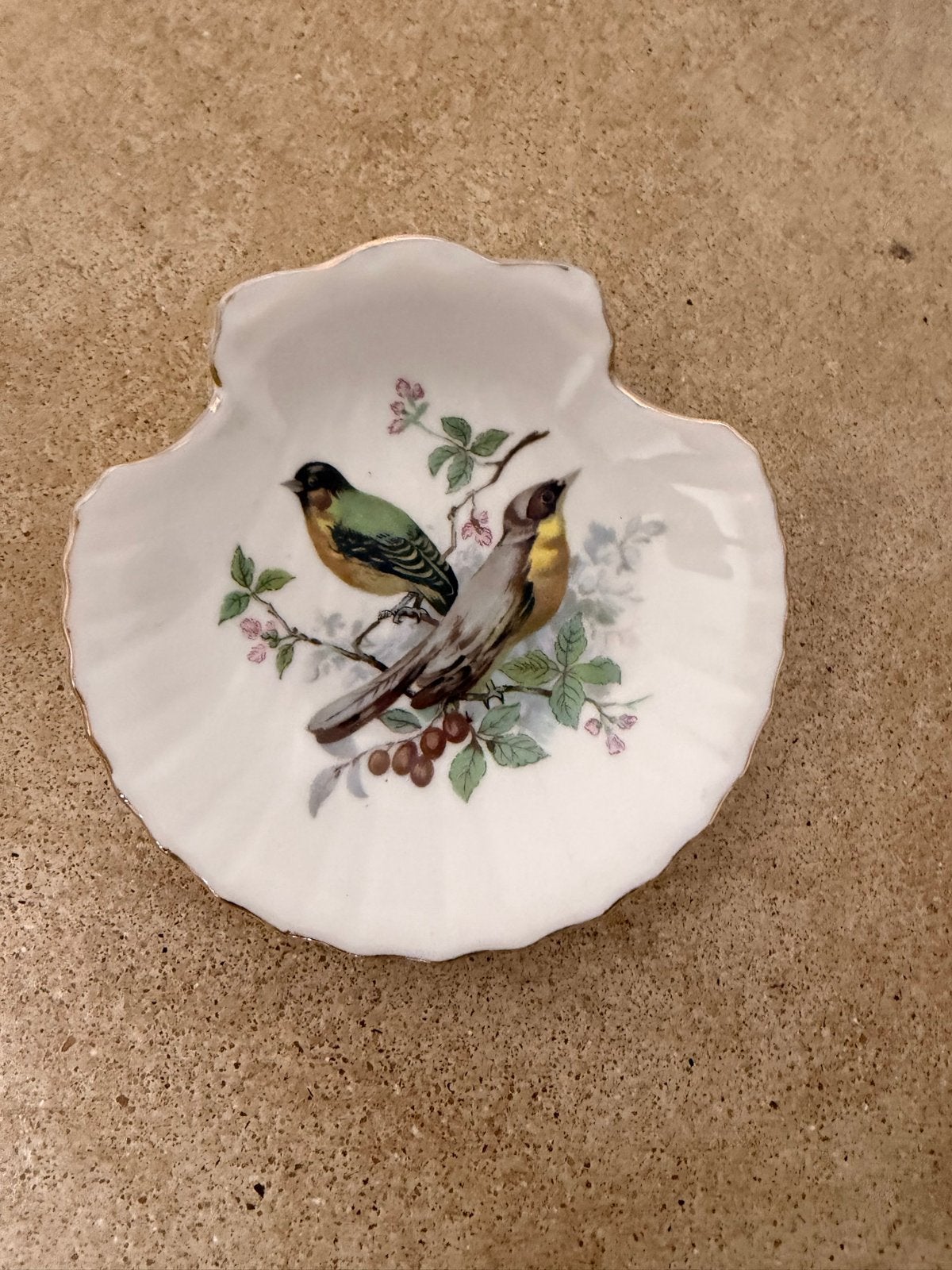 Limoges Porseleinen Schaal met Vogels en Bloemen, Ophalen of Verzenden