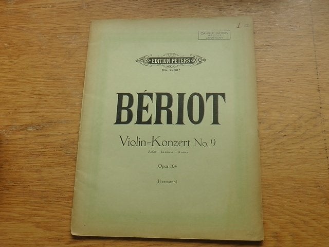Beriot-viool concert no.9-A-mineur -op.104-Alt viool +piano, Muziek en Instrumenten, Bladmuziek, Gebruikt, Klassiek, Ophalen of Verzenden