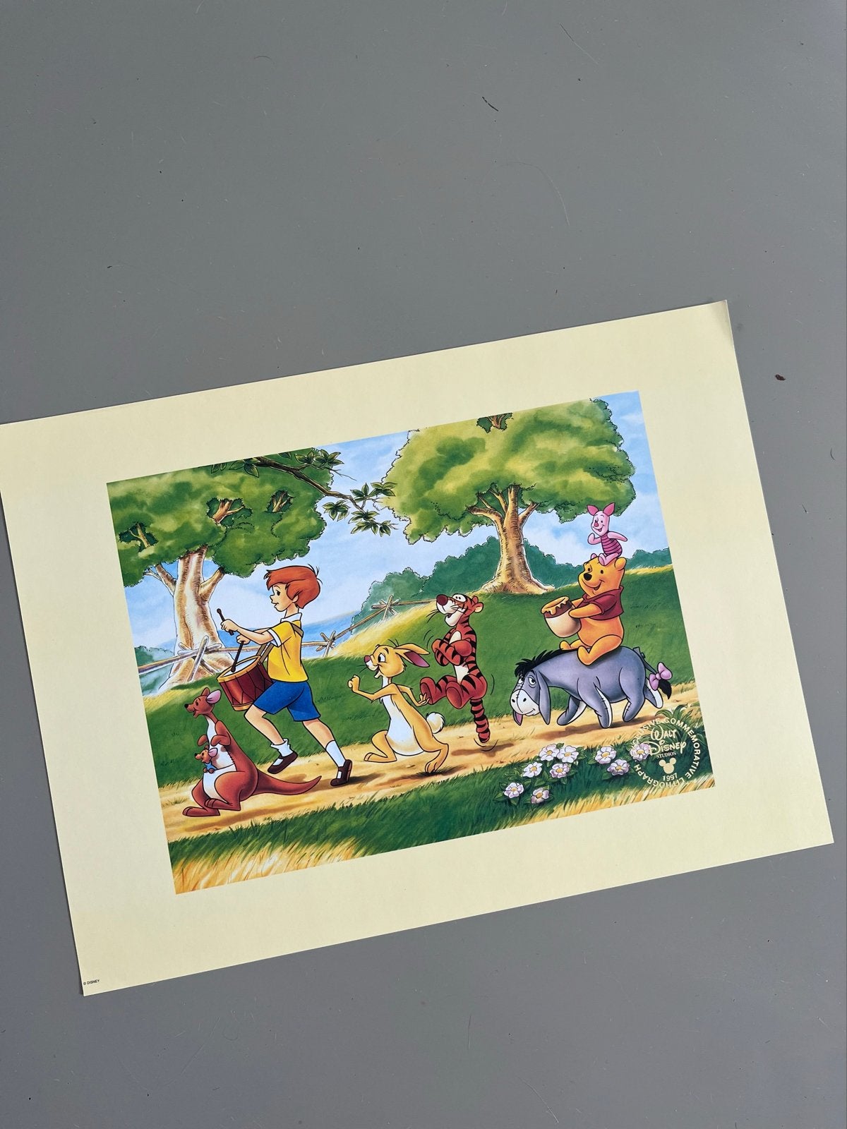 Disney Winnie de Poeh en Vrienden Litho 33x25 cm, Verzamelen, Ophalen of Verzenden, Winnie de Poeh of vrienden, Gebruikt, Plaatje of Poster