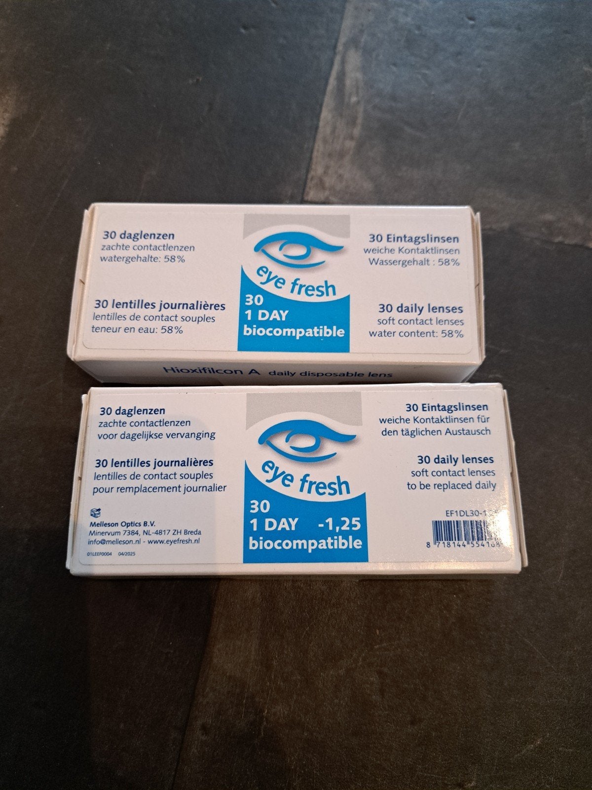 Eye Fresh 1 Day Biocompatible daglenzen -1.25, Nieuw, Ophalen of Verzenden, Toebehoren, Overige kleuren