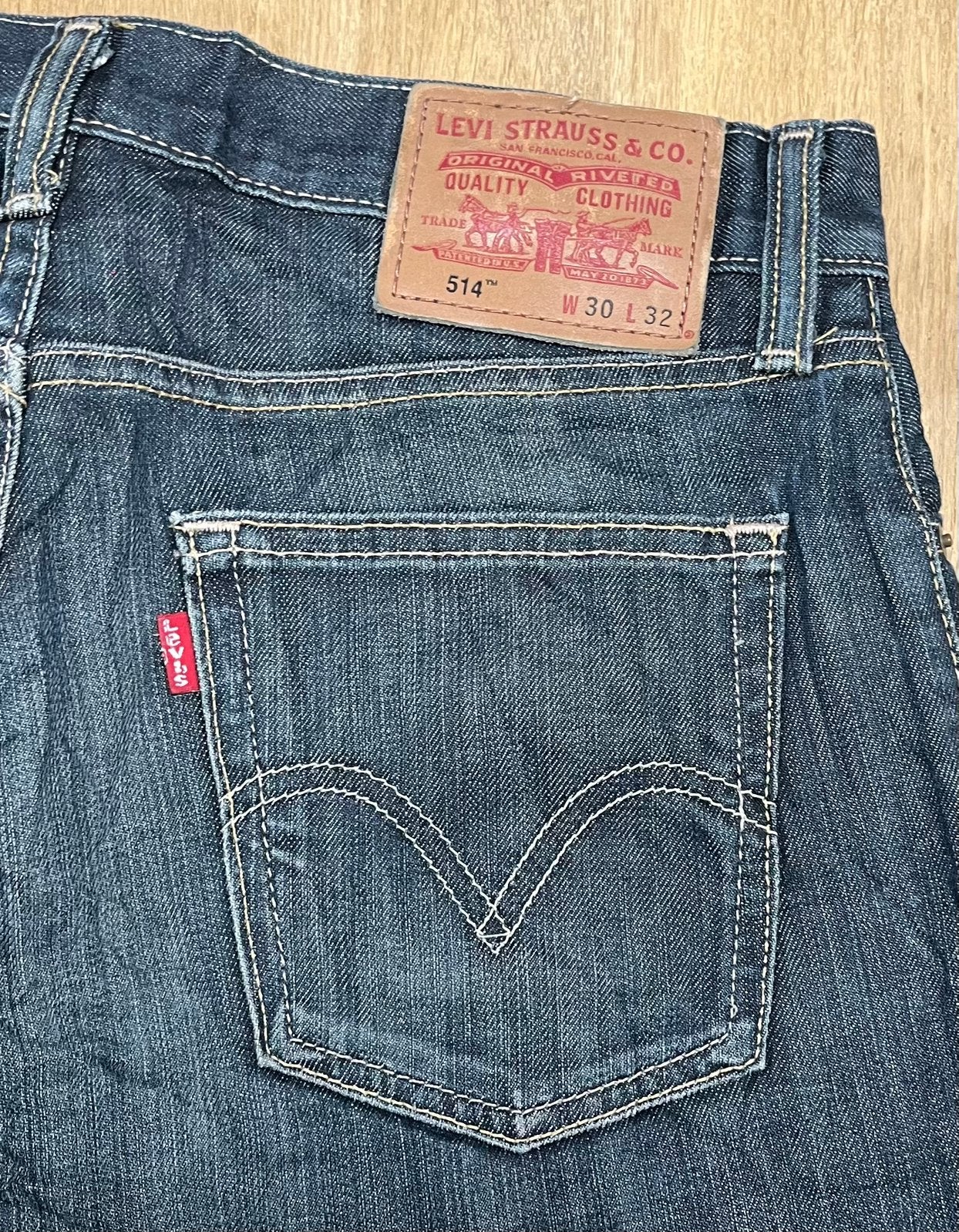 Levi’s 514 straight jeans blauw - Maat W30 L32, Ophalen of Verzenden, Zo goed als nieuw, Blauw, W32 (confectie 46) of kleiner