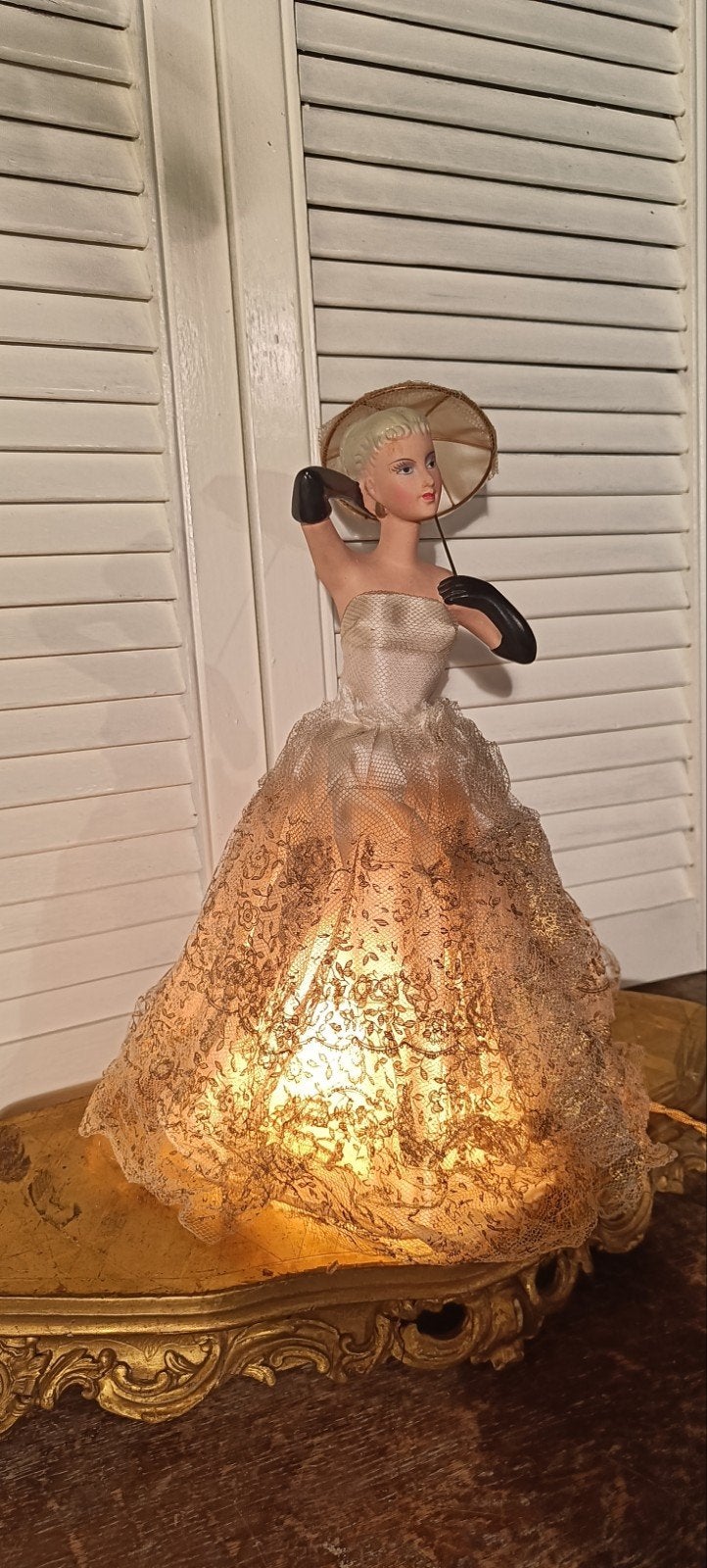Vintage Halfdoll Lamp - Elegant Tafellamp uit de Jaren '60, Ophalen of Verzenden