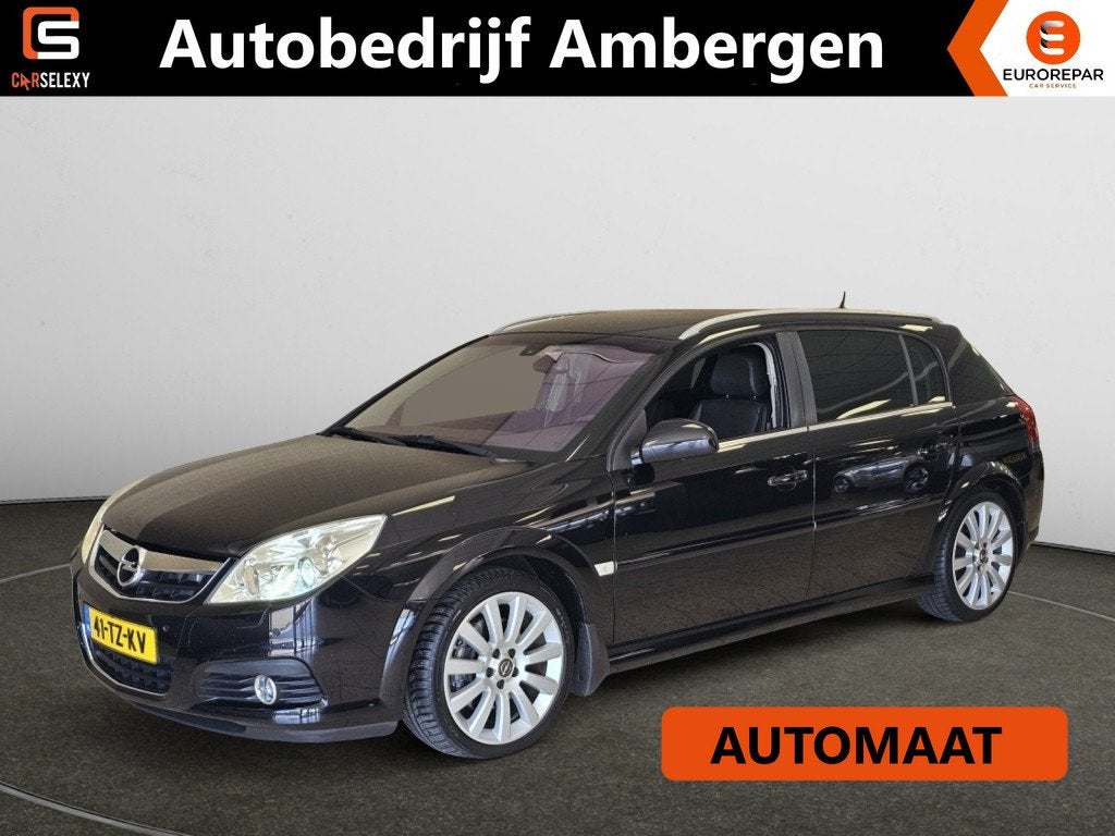 Opel Signum 2.8 V6 Turbo Executive (bj 2005, automaat), Auto's, Opel, Gebruikt, Zwart, Automatische klimaatregeling, Zwart