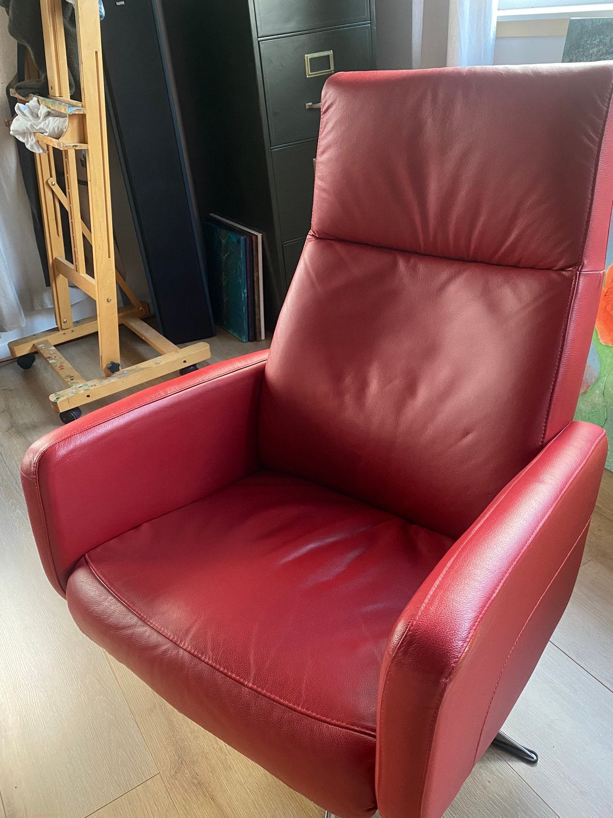 Hjort Knudsen draaifauteuil zgan, Ophalen, Zo goed als nieuw, Rood, Eén