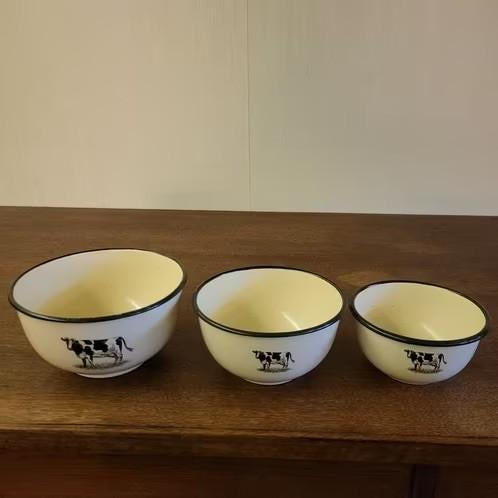 Emaille schalen set met koeien, Ophalen of Verzenden