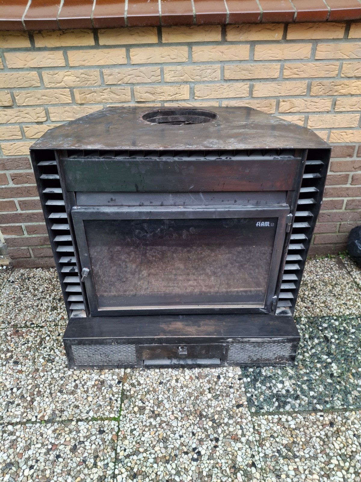 Flam Houtkachel / Allesbrander - Gebruikt, Huis en Inrichting, Ophalen, Gebruikt, Inbouw, Allesbrander