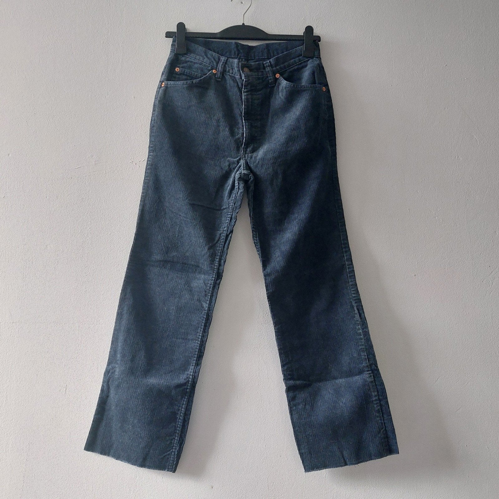 Vintage 80s Levis corduroy velours broek, Maat 38/40 (M), Blauw, Ophalen of Verzenden, Lang