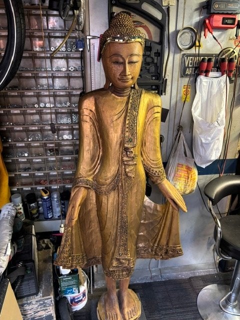 Boeddha beeld mandalay stijl, Ophalen of Verzenden, Handgemaakt, 1 meter - 2 meter, Beeld