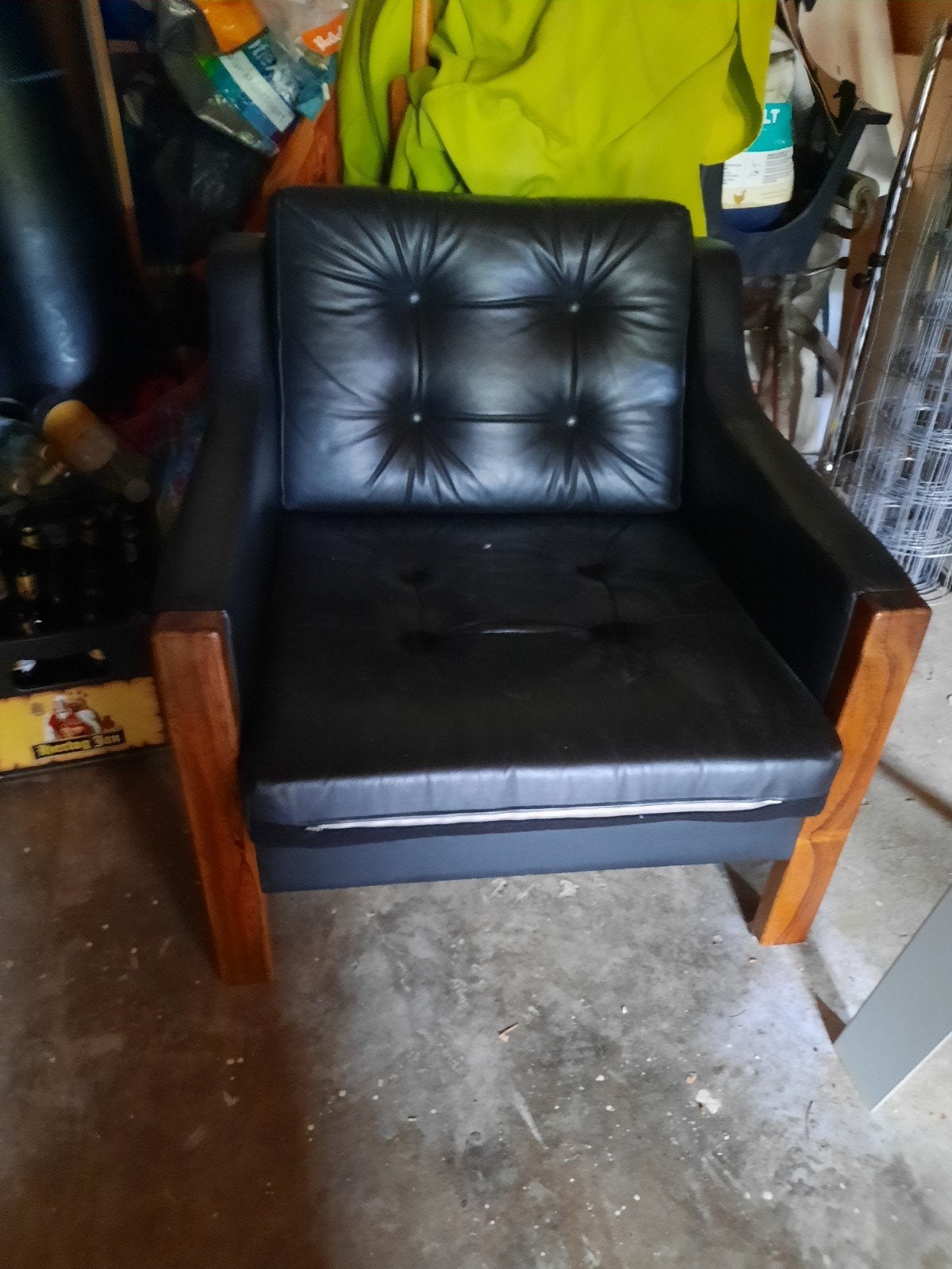 Vintage zwart leren design fauteuils.40 euro voor de twee., Huis en Inrichting, Fauteuils, Gebruikt, Vintage, Ophalen of Verzenden