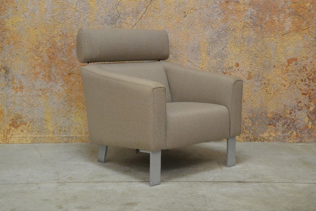 ZGANieuw fraaie stoffen Leolux Patachou design fauteuil, Leolux, Leolux, 75 tot 100 cm, Ophalen of Verzenden