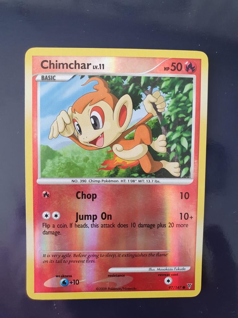 Chimchar 97/146  reverse holo pokemon kaart, Ophalen of Verzenden, Zo goed als nieuw
