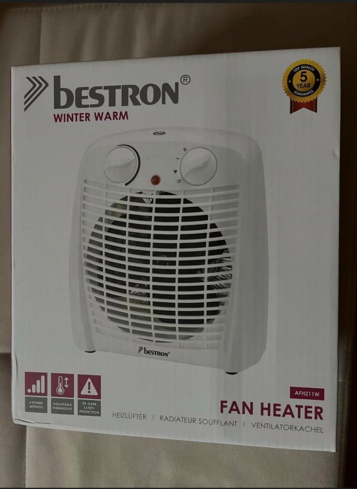 Bestron Ventilator Kachel AFH211W - Nieuw in doos, Ophalen of Verzenden, Nieuw, Kachel