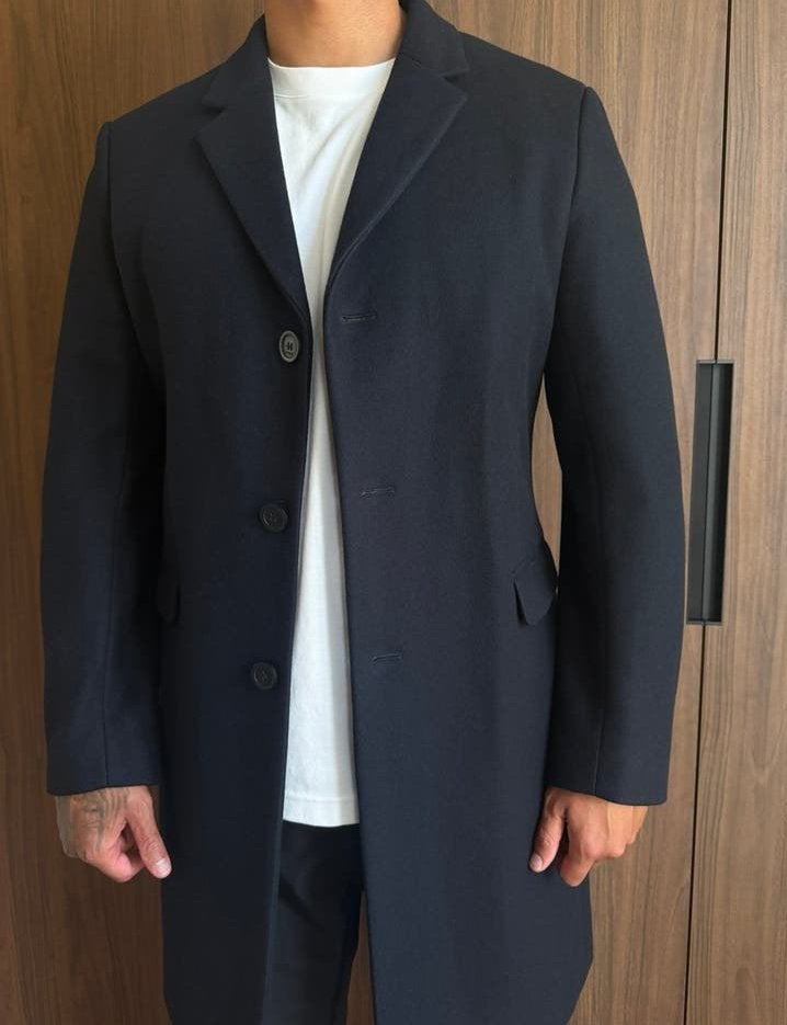 Nieuwe Sandro Designer Overcoat - Ongedragen Pure Wool, Kleding | Heren, Ophalen of Verzenden, Nieuw, Overige maten, Blauw