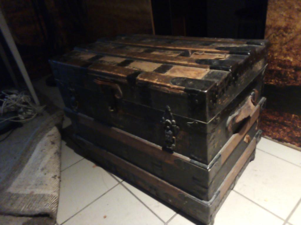 Oude reiskoffer, Antiek en Kunst, Ophalen