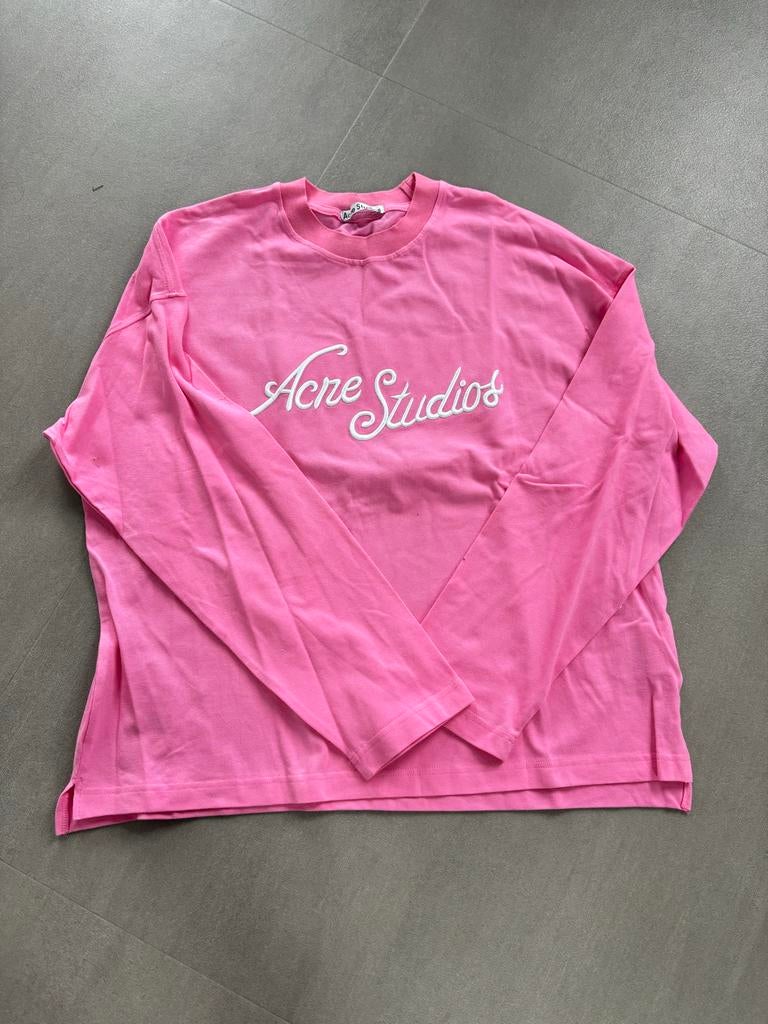 Acne Studios longsleeve roze met geborduurd logo, Ophalen of Verzenden, Gedragen, Roze, Lange mouw