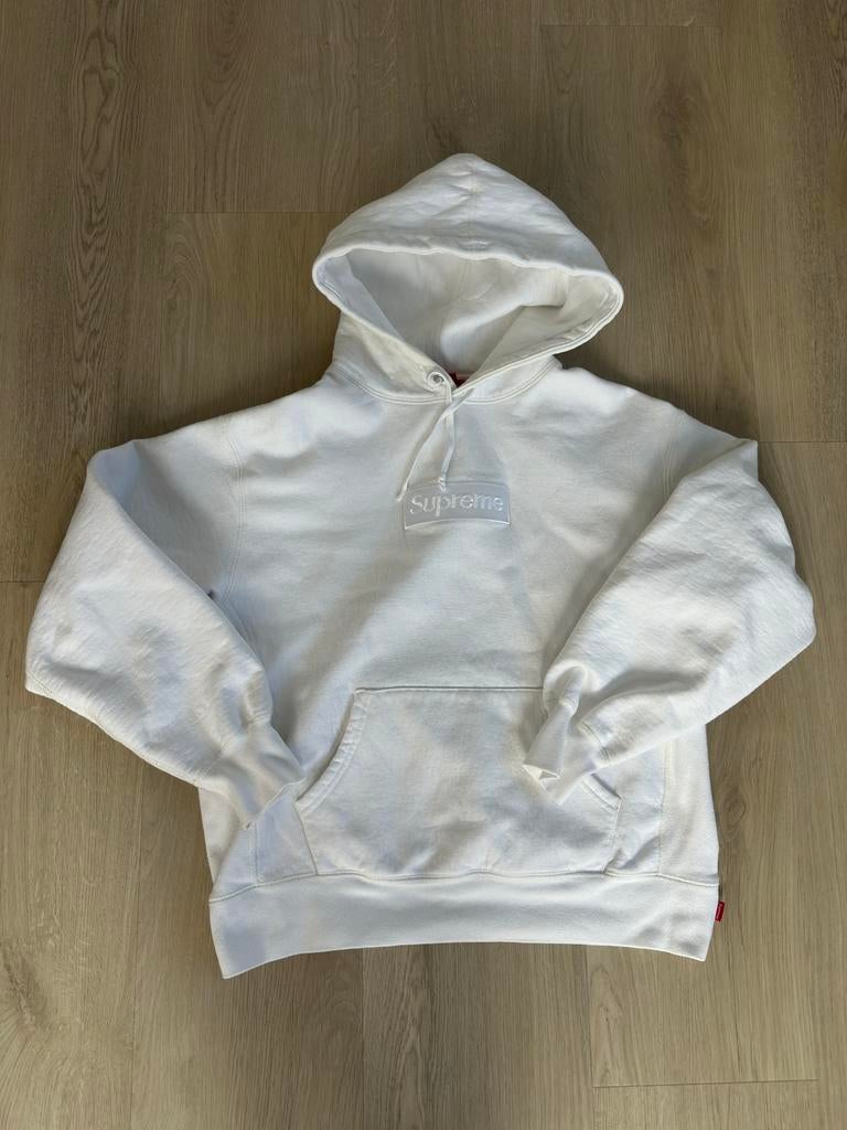 Supreme Box Logo 2023 hoodie wit maat S, Ophalen of Verzenden, Zo goed als nieuw, Wit