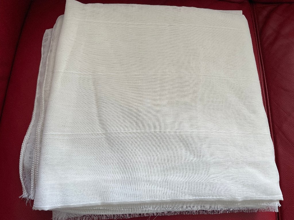 Vitrage / in between gordijn stof, nieuw, 258b x 300h, beige, 258 cm, 300 cm, Loodveter, Beige