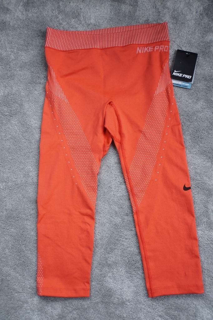 Nieuwe rood/oranje fitness capribroek v Nike mt S/M 36/38, Nike, Nieuw, Oranje, Ophalen of Verzenden
