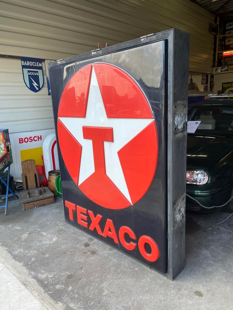 Texaco Mega Reclame lichtbak, Verzamelen, Merken en Reclamevoorwerpen, Ophalen, Gebruikt, Lichtbak of (neon) lamp