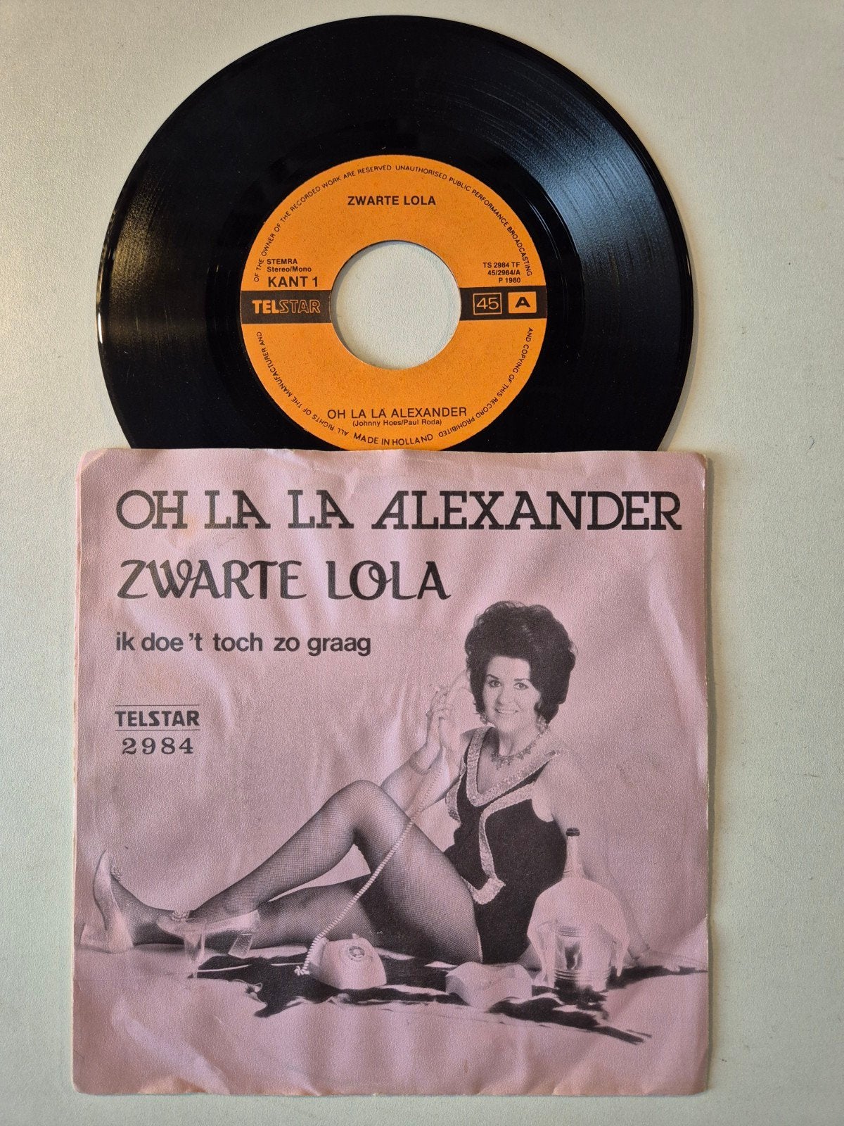 Zwarte Lola-Oh la la Alexander, Cd's en Dvd's, Ophalen of Verzenden, Zo goed als nieuw, 7 inch, Levenslied of Smartlap