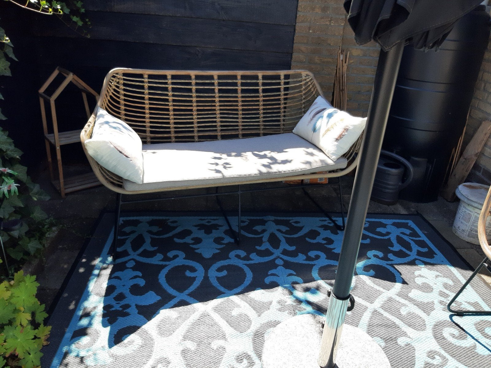 Te koop: Mooie Tuinbank Mason naturel Wicker., Tuin en Terras, Ophalen, Wicker