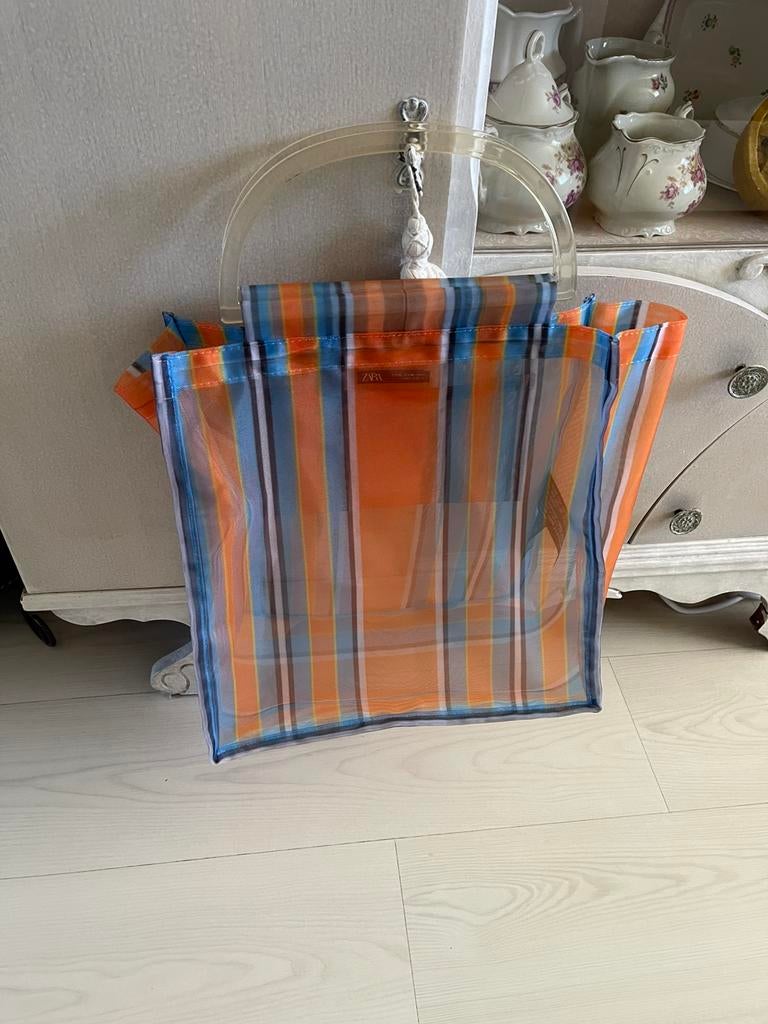 ZARA Mooie Vintage Look Shopper/Strandtas, Ophalen of Verzenden, Zo goed als nieuw, Overige kleuren, Shopper