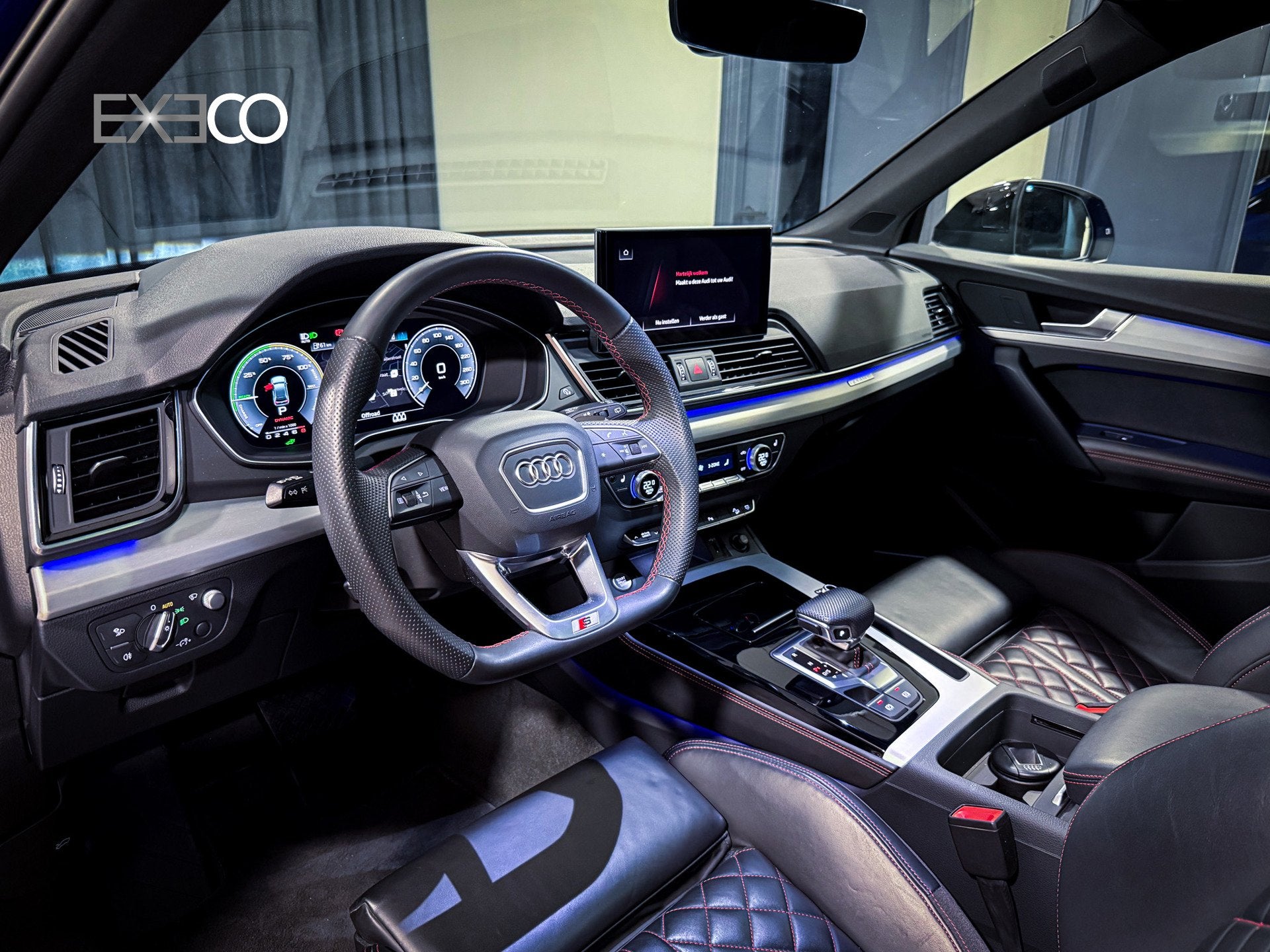 Audi Q5 50 TFSI e Quattro 3x S-Line |RS Stoel|Pano|B&O|Matri, Auto's, Audi, Automaat, Gebruikt, 4 cilinders, Blauw