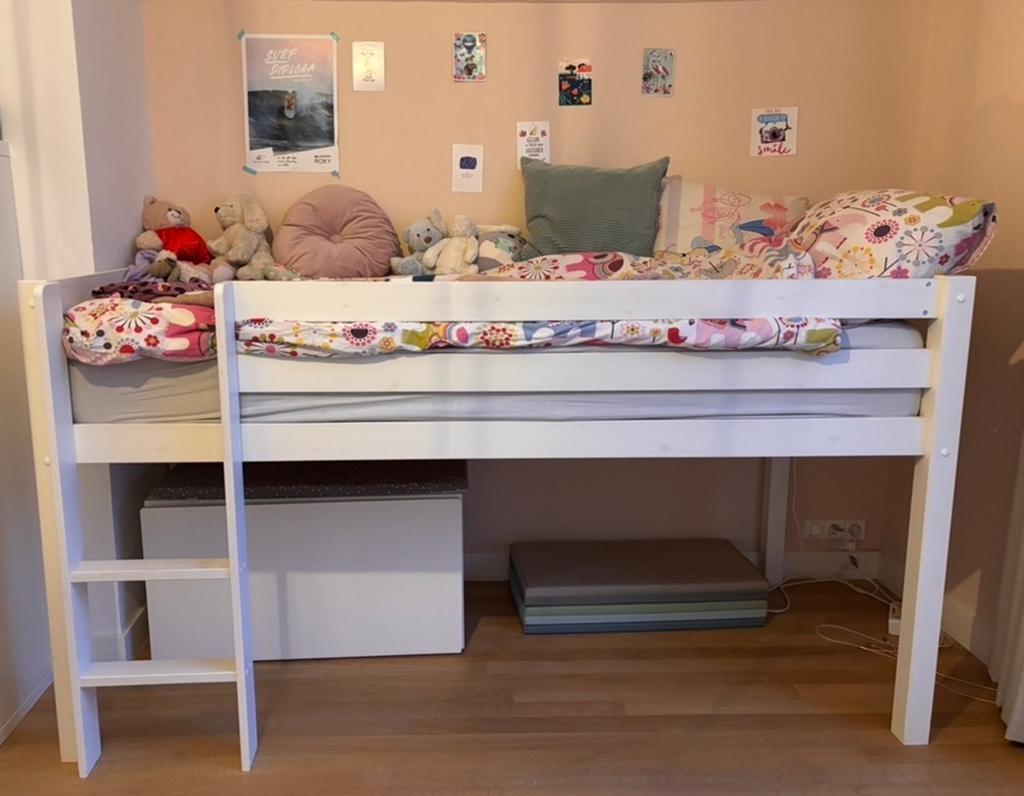 Half hoogslaper van Vipack, Ophalen, 85 tot 100 cm, Gebruikt, Hoogslaper of Stapelbed