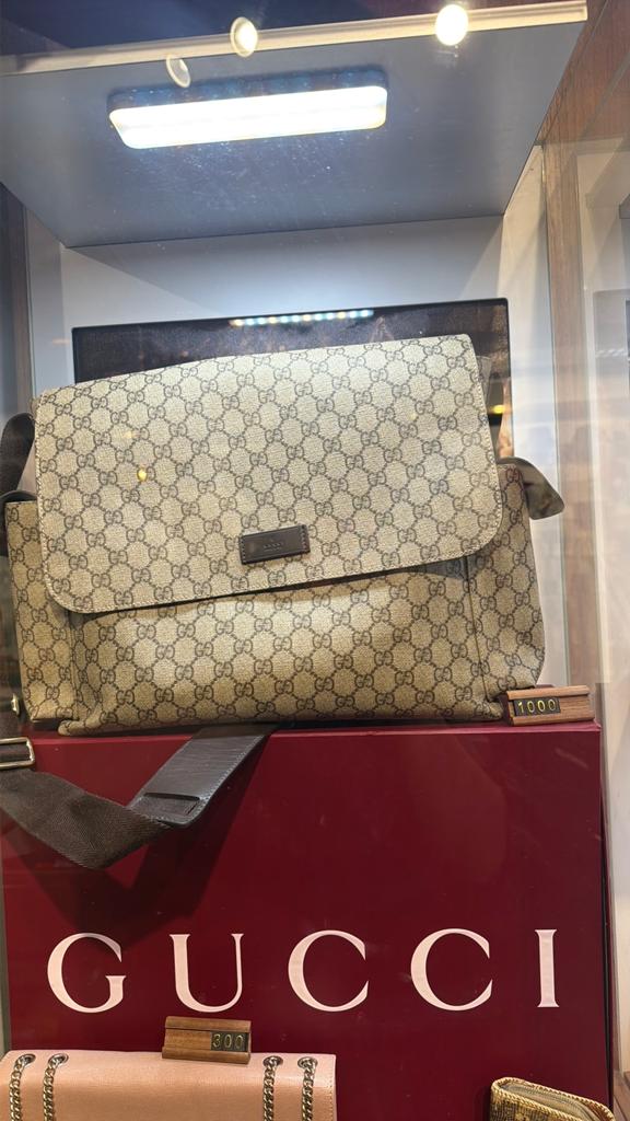 Gucci GG Plus Satchel Diaper Bag in Beige (Baby), Ophalen of Verzenden, Nieuw, Beige, Schoudertasje