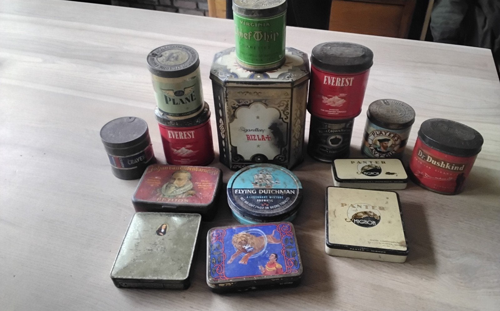 15 Oude sigaretten- en sigarenblikjes - Vintage Collectie, Verzamelen, Blikken, Ophalen of Verzenden, Gebruikt, Overige, Overige merken